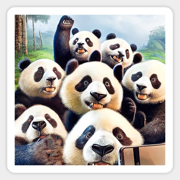 Panda Giant Bear Wild Nature Funny Happy Humor Photo Selfie Sticker by Cubebox